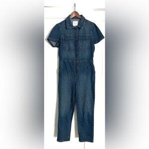 Celebrity Pink Blue Denim Jumpsuit